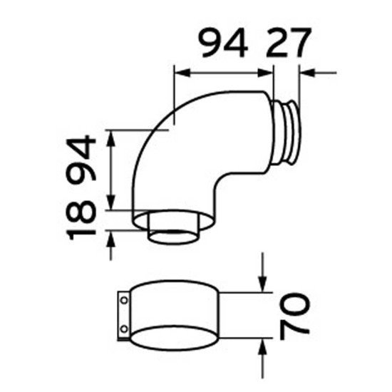 Vaillant 90 degree flue bend