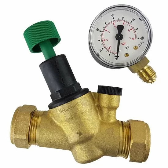 1.9KVS Water Pressure Valve Honeywell D04FM Pressure Reducing Valve 3/4" 1.9KVS - Water Pressure Regulator For Home Plumbing Plumbing Pressure Valve