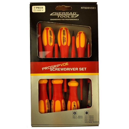 Nerrad NTSDSVDE1 Progrip VDE Fully Insulated 7 Piece Screwdriver Set BNIB